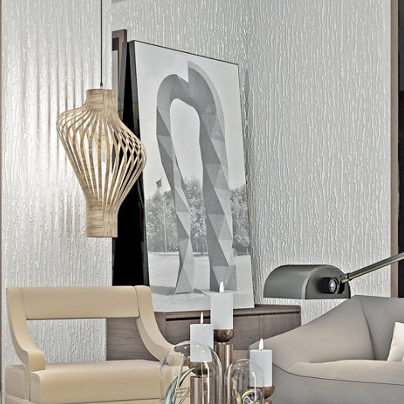 Morandi Color Non-Woven Wallpaper Decorative Textured Stripe Wall Decor, 31 ft. x 20.5 in Cream Gray Clearhalo 'Modern wall decor' 'Modern' 'Wallpaper' Wall Decor' 915266