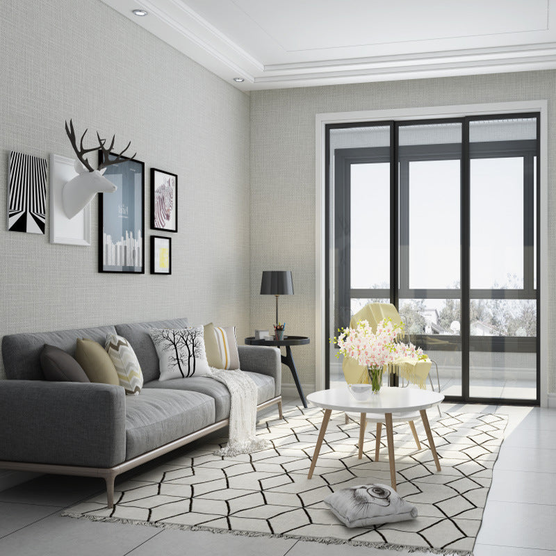 Stain-Resistant Wall Covering Non-pasted Textured Linen Non-Woven Wallpaper in Light Color Cream Gray Clearhalo 'Modern wall decor' 'Modern' 'Wallpaper' Wall Decor' 915290