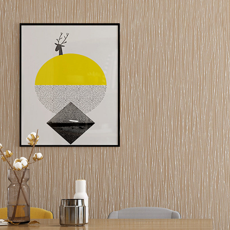 20.5"W x 31'L Wall Decor Minimalist Narrow Stripe Non-Pasted Wallpaper in Natural Color Light Yellow Clearhalo 'Modern wall decor' 'Modern' 'Wallpaper' Wall Decor' 915299