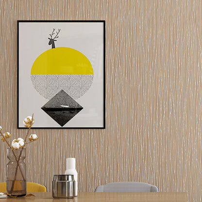 20.5"W x 31'L Wall Decor Minimalist Narrow Stripe Non-Pasted Wallpaper in Natural Color Light Yellow Clearhalo 'Modern wall decor' 'Modern' 'Wallpaper' Wall Decor' 915299