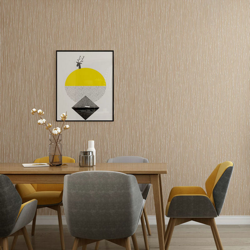 20.5"W x 31'L Wall Decor Minimalist Narrow Stripe Non-Pasted Wallpaper in Natural Color Clearhalo 'Modern wall decor' 'Modern' 'Wallpaper' Wall Decor' 915300