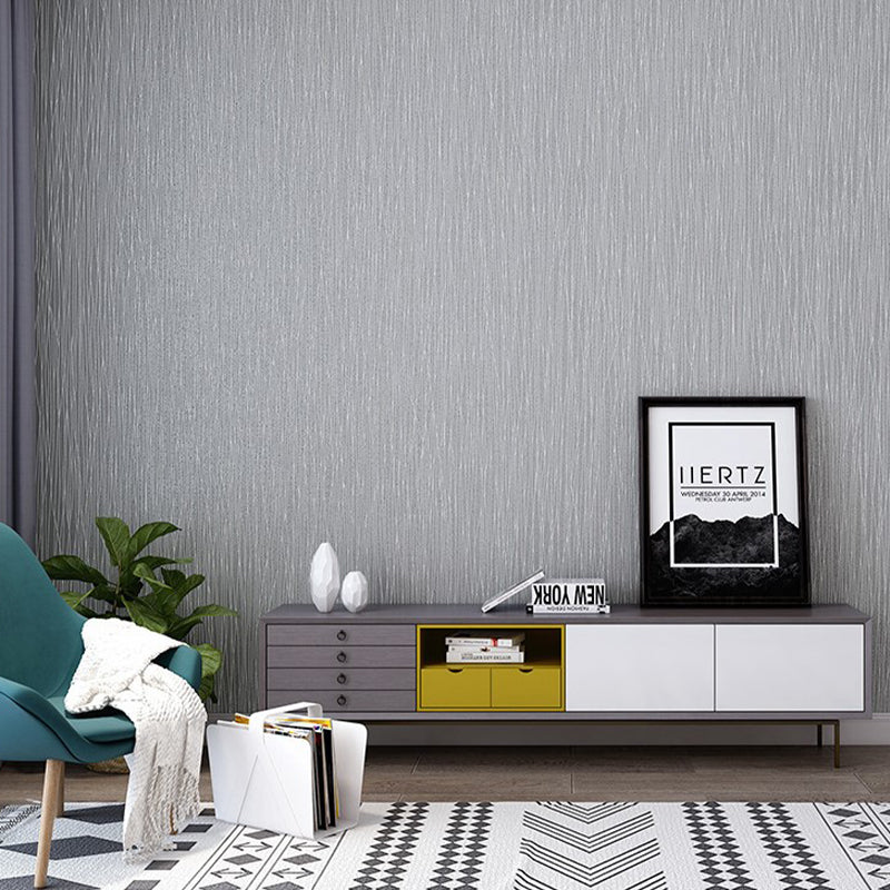 20.5"W x 31'L Wall Decor Minimalist Narrow Stripe Non-Pasted Wallpaper in Natural Color Gray-Blue Clearhalo 'Modern wall decor' 'Modern' 'Wallpaper' Wall Decor' 915306