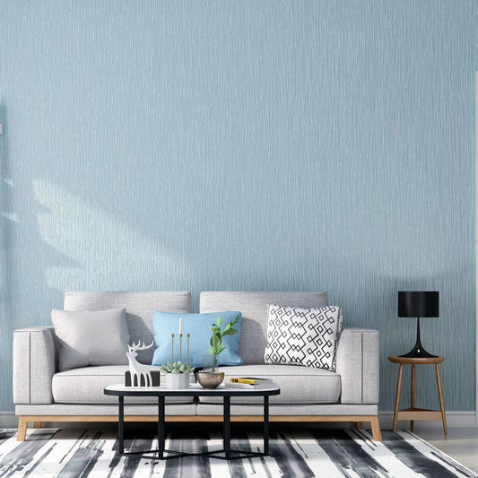 20.5"W x 31'L Wall Decor Minimalist Narrow Stripe Non-Pasted Wallpaper in Natural Color Light Blue Clearhalo 'Modern wall decor' 'Modern' 'Wallpaper' Wall Decor' 915315