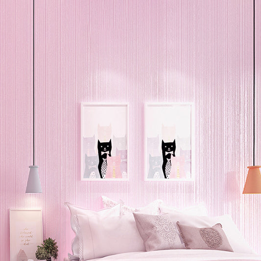 Non-Woven Wallpaper Roll 20.5"W x 31'L Contemporary Non-Pasted Wall Covering with Simple Stripe Purple-Pink Clearhalo 'Modern wall decor' 'Modern' 'Wallpaper' Wall Decor' 915318