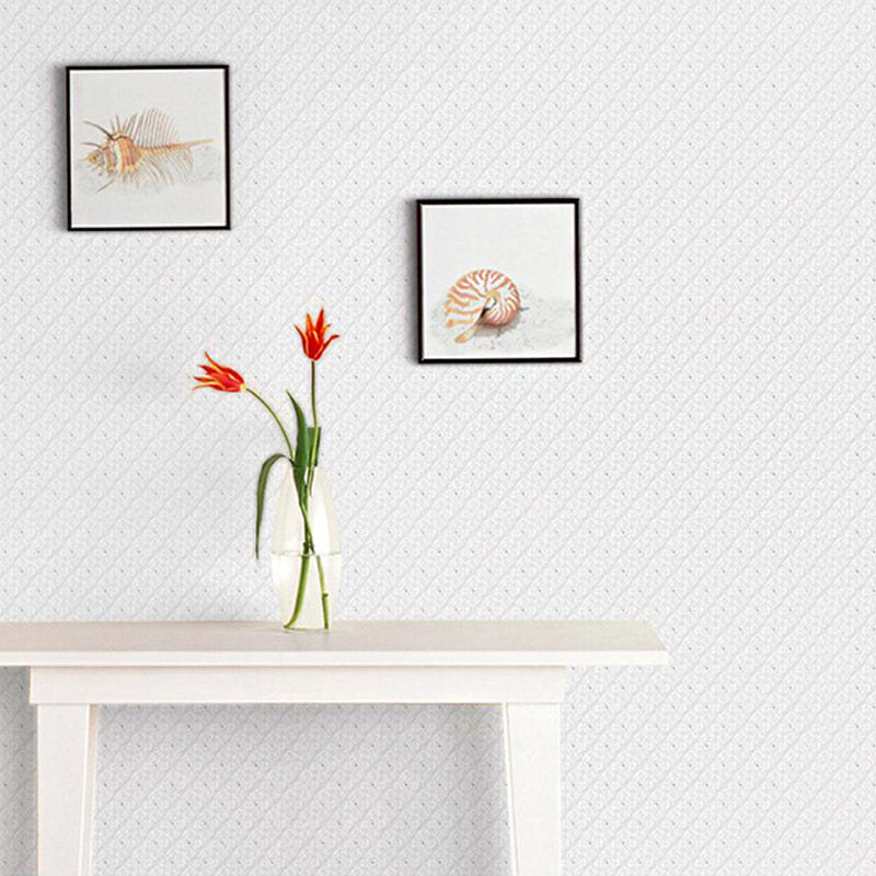 Decorative Wall Covering Contemporary Tile Pattern Wallpaper Roll, 31'L x 20.5"W, Non-Pasted White Clearhalo 'Modern wall decor' 'Modern' 'Wallpaper' Wall Decor' 915350