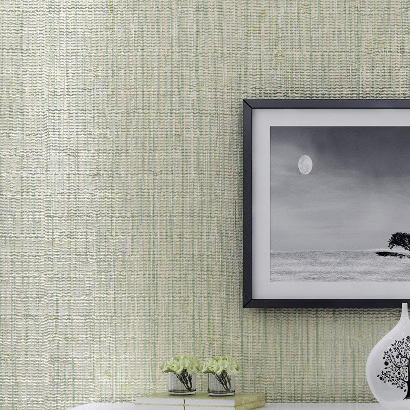Contemporary Wall Decor Grasswoven Stripe Non-Pasted Wallpaper Roll, 31' x 20.5" Light Green Clearhalo 'Modern wall decor' 'Modern' 'Wallpaper' Wall Decor' 915369
