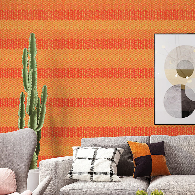 Living Room Wallpaper Roll Nordic Simple Soft Color Stripe Wall Decor, Non-Pasted Orange Clearhalo 'Modern wall decor' 'Modern' 'Wallpaper' Wall Decor' 915386