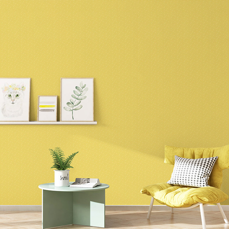 Living Room Wallpaper Roll Nordic Simple Soft Color Stripe Wall Decor, Non-Pasted Lemon Yellow Clearhalo 'Modern wall decor' 'Modern' 'Wallpaper' Wall Decor' 915389