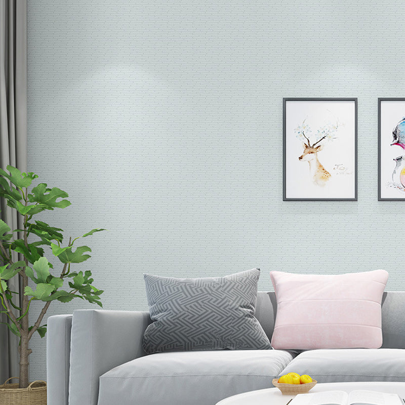 Living Room Wallpaper Roll Nordic Simple Soft Color Stripe Wall Decor, Non-Pasted Light Blue Clearhalo 'Modern wall decor' 'Modern' 'Wallpaper' Wall Decor' 915399