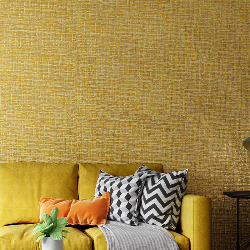 Natural Color Texture Pattern Wallpaper Stain-Resistant Non-Pasted Wall Covering, 20.5 in x 33 ft Dark Yellow Clearhalo 'Modern wall decor' 'Modern' 'Wallpaper' Wall Decor' 915406