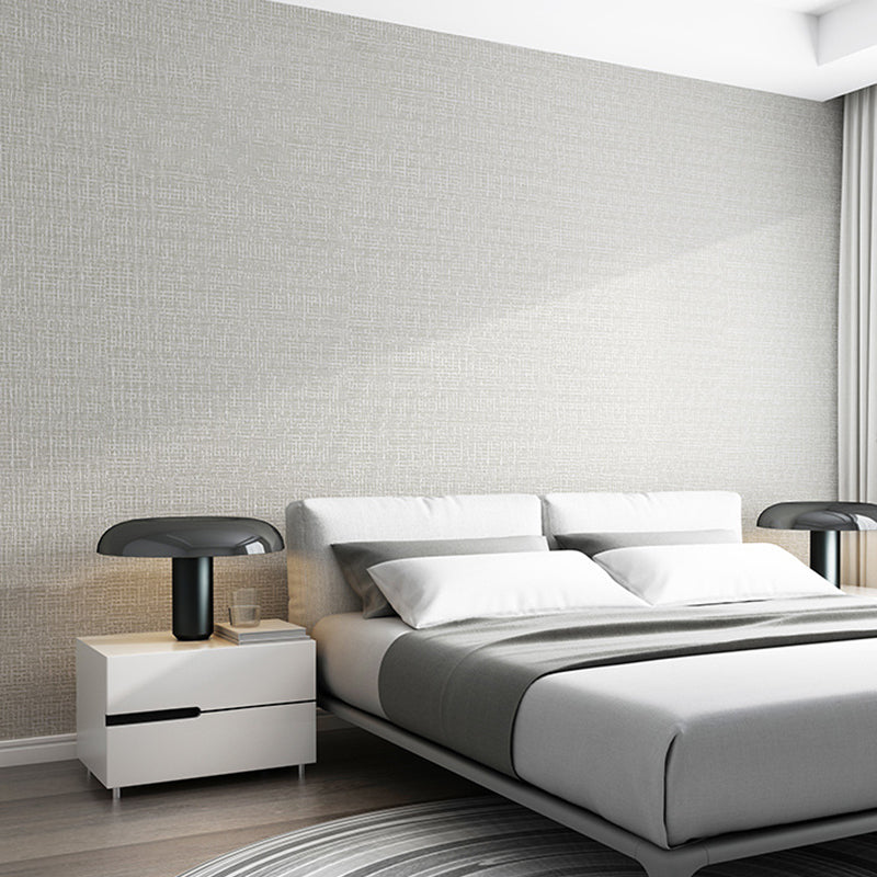 Natural Color Texture Pattern Wallpaper Stain-Resistant Non-Pasted Wall Covering, 20.5 in x 33 ft Cream Gray Clearhalo 'Modern wall decor' 'Modern' 'Wallpaper' Wall Decor' 915418