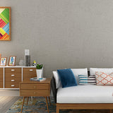 Minimalist Wallpaper Roll Textured Linen Non-Pasted Wall Decor, 20.5 in x 33 ft Cream Gray