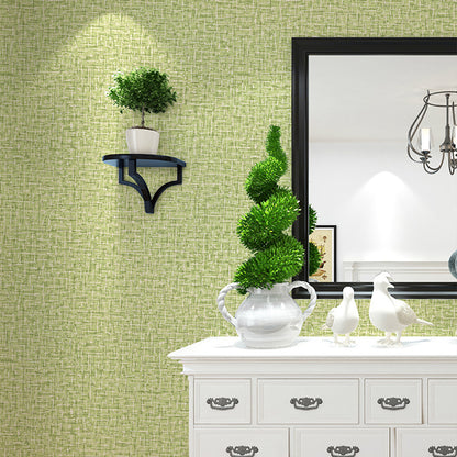 20.5"W x 31'L Wall Covering Stain-Resistant Dining Room Plain Texture Wallpaper Roll Lemon Green Clearhalo 'Modern wall decor' 'Modern' 'Wallpaper' Wall Decor' 915493