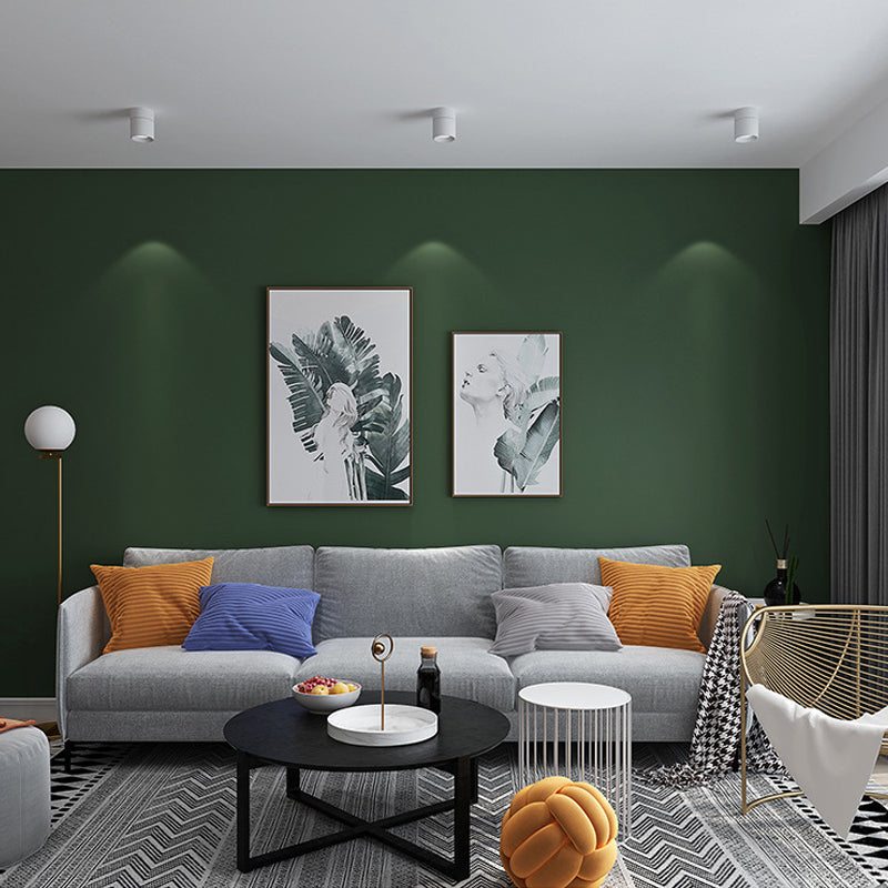 Non-Woven Wall Covering 31'L x 20.5"W Modern Non-Pasted Plain Color Wallpaper Roll Blackish Green Clearhalo 'Modern wall decor' 'Modern' 'Wallpaper' Wall Decor' 915532