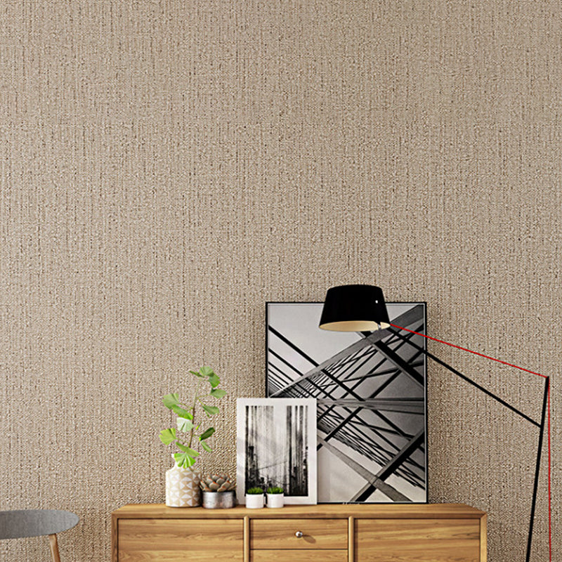 Contemporary Wallpaper Roll Plain Pattern Non-Pasted Wall Covering, 20.5 in x 33 ft Coffee Clearhalo 'Modern wall decor' 'Modern' 'Wallpaper' Wall Decor' 915554