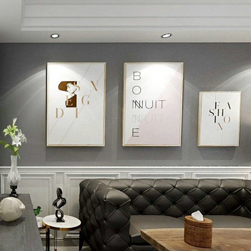 Non-Pasted Wall Covering 31 ft. x 20.5 in Nordic Simple Plain Design Wallpaper for Living Room Grey Clearhalo 'Modern wall decor' 'Modern' 'Wallpaper' Wall Decor' 915579