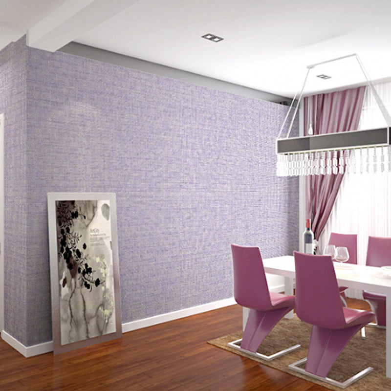 Pastel Color Plain Texture Wallpaper 20.5"W x 33'L Non-Pasted Decorative Wall Covering Light Purple Clearhalo 'Modern wall decor' 'Modern' 'Wallpaper' Wall Decor' 915704
