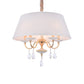 White/Grey Fabric Shade Chandelier Tapered Drum 5-Light Modernism Hanging Light Fixture Clearhalo 'Ceiling Lights' 'Chandeliers' 'Modern Chandeliers' 'Modern' Lighting' 915733