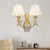 2-Light Wall Sconce Lighting with Bell Shade Ribbed Glass Nordic Living Room Wall Mounted Light Fixture in Gold Gold Clearhalo 'Modern wall lights' 'Modern' 'Wall Lamps & Sconces' 'Wall Lights' Lighting' 915933