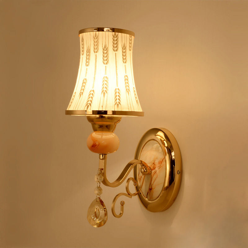 Gold Wall Sconce Contemporary 1 Light Textured Glass Wall Mount Light Fixture for Living Room Clearhalo 'Modern wall lights' 'Modern' 'Wall Lamps & Sconces' 'Wall Lights' Lighting' 915939