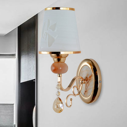 Gold Wall Sconce Contemporary 1 Light Textured Glass Wall Mount Light Fixture for Living Room Gold B Clearhalo 'Modern wall lights' 'Modern' 'Wall Lamps & Sconces' 'Wall Lights' Lighting' 915941