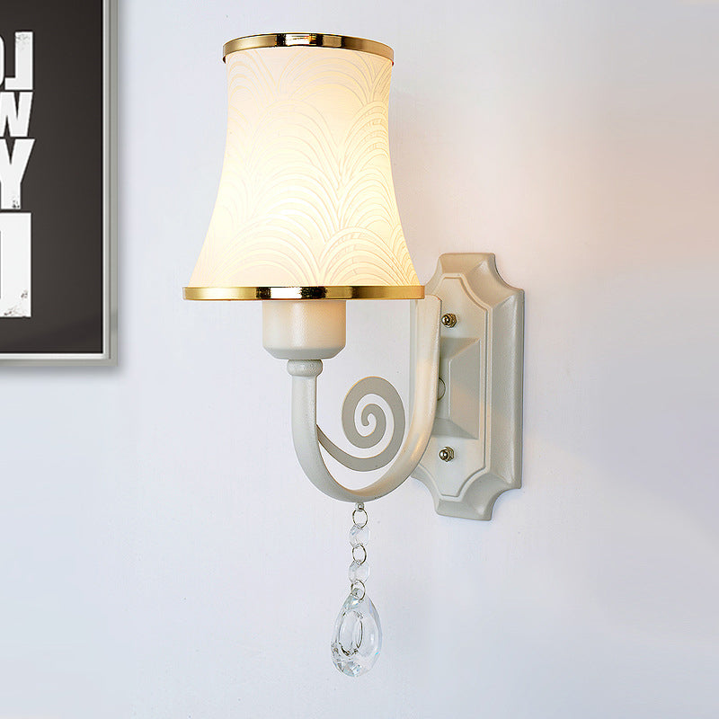 Gold Wall Sconce Contemporary 1 Light Textured Glass Wall Mount Light Fixture for Living Room Gold C Clearhalo 'Modern wall lights' 'Modern' 'Wall Lamps & Sconces' 'Wall Lights' Lighting' 915946