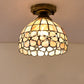 1-Bulb Flower Mini Flush Light Fixture Tiffany Beige/Pink/Orange Natural Shell Close to Ceiling Lamp Clearhalo 'Ceiling Lights' 'Close To Ceiling Lights' 'Close to ceiling' 'Flush mount' Lighting' 916326