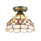 1-Bulb Flower Mini Flush Light Fixture Tiffany Beige/Pink/Orange Natural Shell Close to Ceiling Lamp Clearhalo 'Ceiling Lights' 'Close To Ceiling Lights' 'Close to ceiling' 'Flush mount' Lighting' 916331