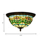 2-Bulb Corridor Flush Light Tiffany Bronze Ceiling Mount Lamp with Ribbon Stained Glass Shade Clearhalo 'Ceiling Lights' 'Close To Ceiling Lights' 'Close to ceiling' 'Flush mount' Lighting' 916494
