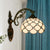 Bead Net Wall Light Fixture Single Bulb Blue/Gold Hand-Crafted Glass Baroque Wall Mount Lamp Blue Clearhalo 'Art deco wall lights' 'Cast Iron' 'Glass' 'Industrial' 'Middle century wall lights' 'Modern' 'Tiffany wall lights' 'Tiffany' 'Traditional wall lights' 'Wall Lamps & Sconces' 'Wall Lights' Lighting' 916559