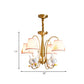 Gold Finish Barrel Shade Chandelier Cartoon 4 Bulbs Fabric Hanging Ceiling Light with Rabbit Deco Clearhalo 'Ceiling Lights' 'Chandeliers' Lighting' options 916824