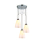 Floral White Glass Down Lighting Minimalist 3-Light Black Multi Light Pendant with Crystal Accent Clearhalo 'Ceiling Lights' 'Modern Pendants' 'Modern' 'Pendant Lights' 'Pendants' Lighting' 916901