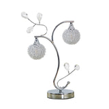 Aluminium Wire Ball Shape Table Lighting Contemporary 2 Lights Chrome Finish Night Lamp Clearhalo 'Lamps' 'Table Lamps' Lighting' 916979