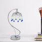 Umbrella Metal Night Table Light Contemporary LED Chrome Nightstand Lamp with Teardrop Blue Glass Decor Clearhalo 'Lamps' 'Table Lamps' Lighting' 916990