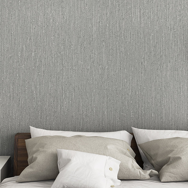 Moisture-Resistant Wall Covering Non-Pasted Plain Pattern Non-Woven Wallpaper Roll in Neutral Color Pewter Clearhalo 'Modern wall decor' 'Modern' 'Wallpaper' Wall Decor' 917001