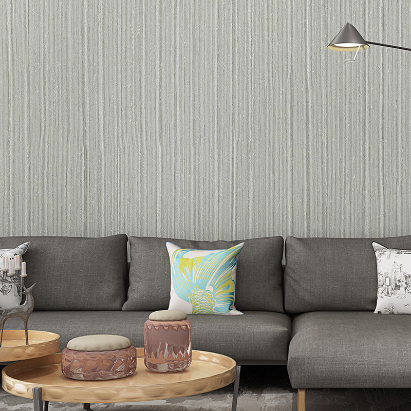 Moisture-Resistant Wall Covering Non-Pasted Plain Pattern Non-Woven Wallpaper Roll in Neutral Color Light Gray Clearhalo 'Modern wall decor' 'Modern' 'Wallpaper' Wall Decor' 917005