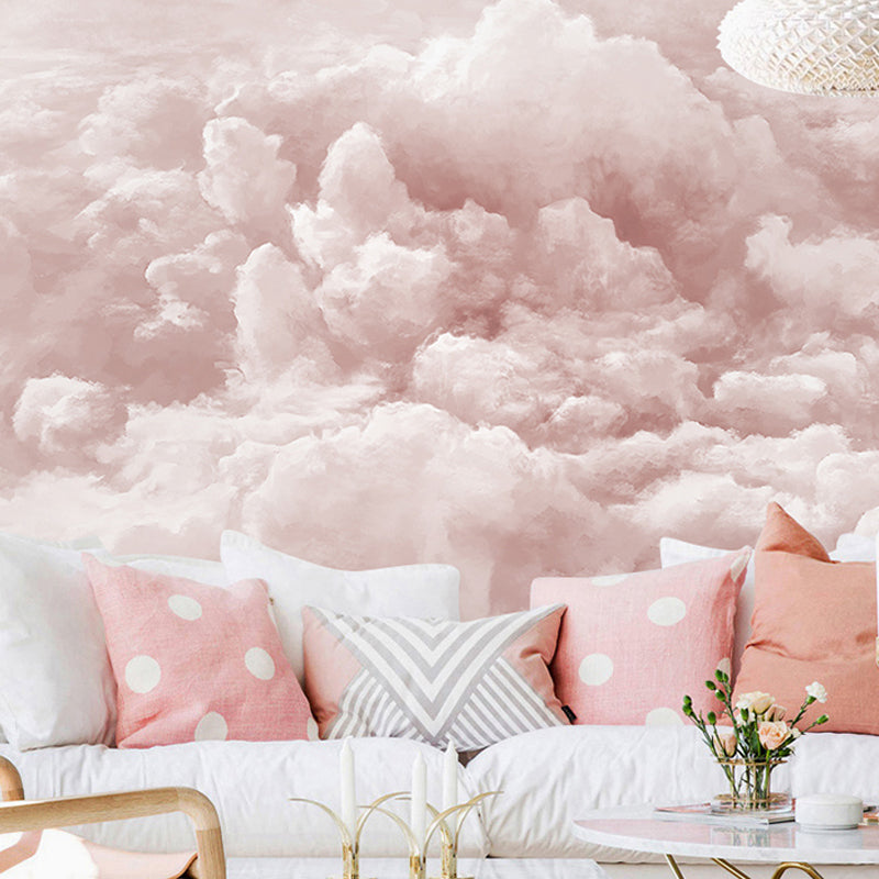 Giant Wall Mural Light Color Cloud Non-Woven Fabric Wall Covering for Home Decor, Personalized Size Available Clearhalo 'Wall Decor' 'Wall Mural' 917160