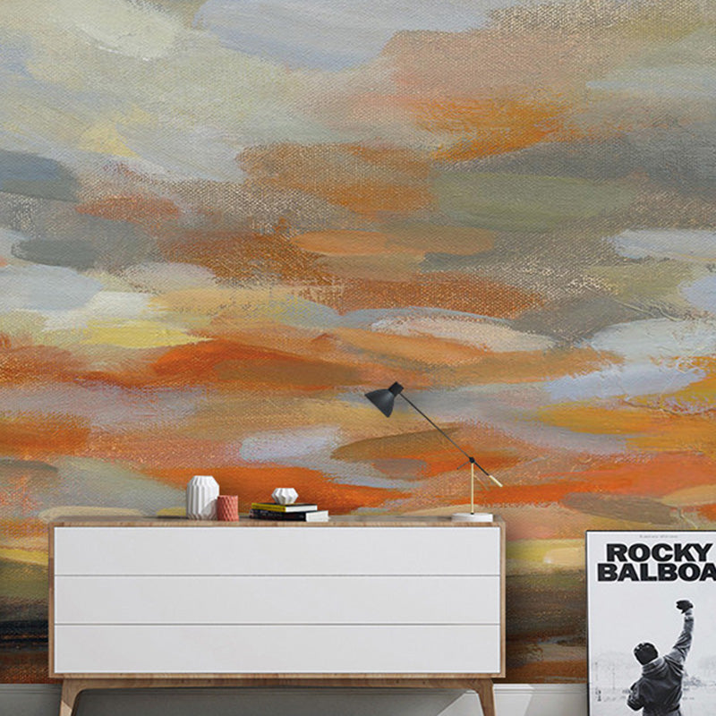 Decorative Dusk and Sky Murals Personalized Size Contemporary Wall Art for Coffee Shop Brown Clearhalo 'Wall Decor' 'Wall Mural' 917379