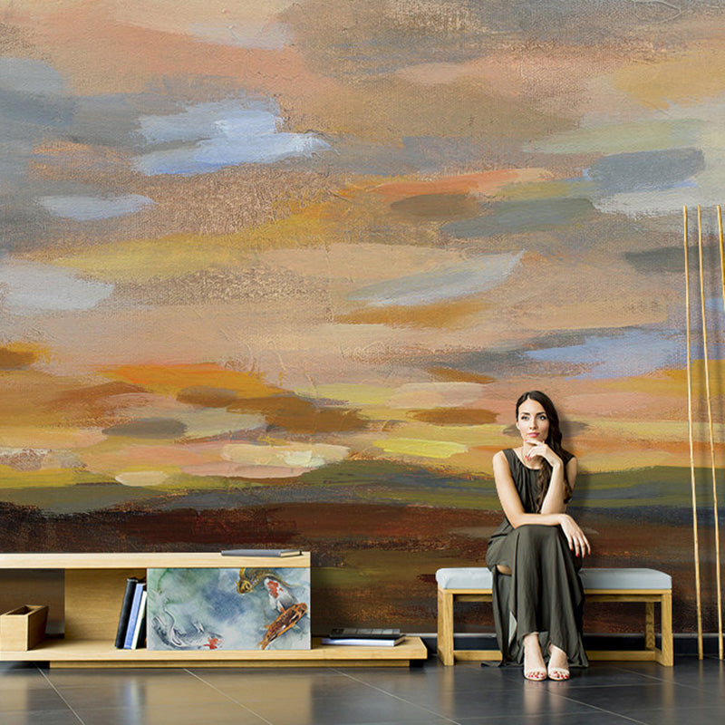 Decorative Dusk and Sky Murals Personalized Size Contemporary Wall Art for Coffee Shop Clearhalo 'Wall Decor' 'Wall Mural' 917381