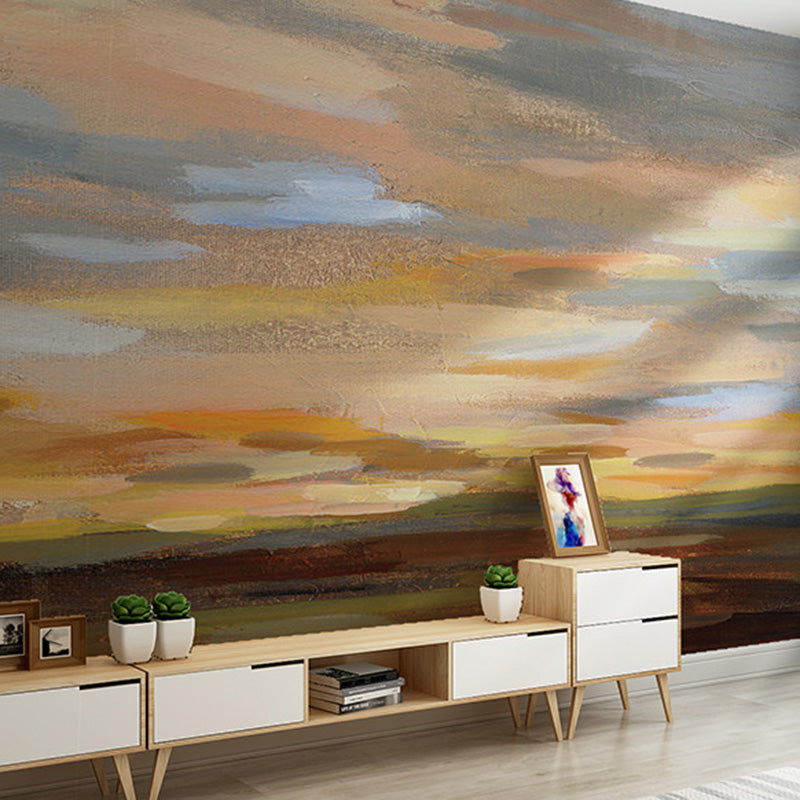 Decorative Dusk and Sky Murals Personalized Size Contemporary Wall Art for Coffee Shop Clearhalo 'Wall Decor' 'Wall Mural' 917382