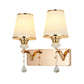 2-Bulb Regular Wall Sconce Light Contemporary Gold Crystal Conical Shade Wall Mount Lighting Clearhalo 'Modern wall lights' 'Modern' 'Wall Lamps & Sconces' 'Wall Lights' Lighting' 917453