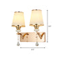 2-Bulb Regular Wall Sconce Light Contemporary Gold Crystal Conical Shade Wall Mount Lighting Clearhalo 'Modern wall lights' 'Modern' 'Wall Lamps & Sconces' 'Wall Lights' Lighting' 917455