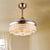 42.5" Wide Gold Floral Fan Light Modernist Crystal Bedroom LED Semi Flush Mounted Lamp with 3 Blades Gold Clearhalo 'Ceiling Fans with Lights' 'Ceiling Fans' 'Modern Ceiling Fans' 'Modern' Lighting' 917583