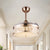 Drum Beveled Crystal Semi Flush Fan Light Simple Dining Room 3-Blade LED Close to Ceiling Lamp in Gold, 42.5" W Gold Clearhalo 'Ceiling Fans with Lights' 'Ceiling Fans' 'Modern Ceiling Fans' 'Modern' Lighting' 917587