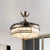 42.5" Wide Octagon LED Ceiling Fan Vintage Bronze Crystal Semi Flush Mount Light Fixture with 3 Retractable Blades Bronze Clearhalo 'Ceiling Fans with Lights' 'Ceiling Fans' 'Modern Ceiling Fans' 'Modern' Lighting' 917591