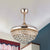 Tapered Crystal Orbs Fan Light Contemporary Bedroom 42.5" Wide LED Semi Flush Ceiling Light Fixture in Gold, 3-Blade Gold Clearhalo 'Ceiling Fans with Lights' 'Ceiling Fans' 'Modern Ceiling Fans' 'Modern' Lighting' 917607
