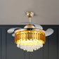 Gold Tapered Drum Semi Flush Mount Modern Crystal Living Room 40" Wide LED Ceiling Fan with 4 Retractable Blades Clearhalo 'Ceiling Fans with Lights' 'Ceiling Fans' 'Modern Ceiling Fans' 'Modern' Lighting' 917632