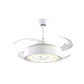 4-Blade Crystal LED Fan Light Fixture Nordic White Floral Living Room Semi Flush Ceiling Light, 47" Width Clearhalo 'Ceiling Fans with Lights' 'Ceiling Fans' 'Modern Ceiling Fans' 'Modern' Lighting' 917657
