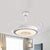 Minimalistic Round LED Ceiling Fan 47" Wide 4-Blade Crystal Semi Mount Lighting in White White Clearhalo 'Ceiling Fans with Lights' 'Ceiling Fans' 'Modern Ceiling Fans' 'Modern' Lighting' 917667