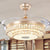 2 Tiers Parlor LED Ceiling Fan Light Modern Crystal 3 Blades Gold Semi Flush Mount, 42.5" Wide Gold Clearhalo 'Ceiling Fans with Lights' 'Ceiling Fans' 'Modern Ceiling Fans' 'Modern' Lighting' 917708